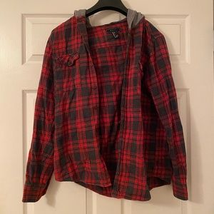 Hooded Long Sleeve Flannel
